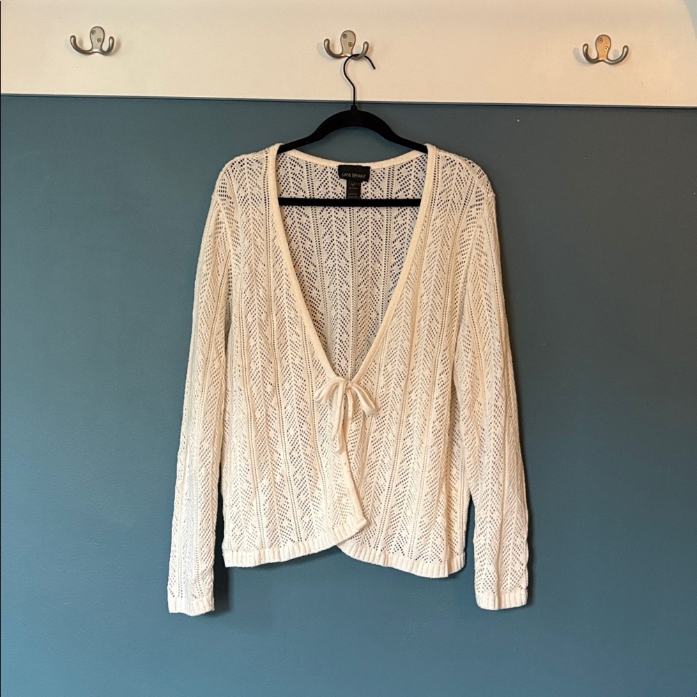 Lane Bryant White Textured Knit Top